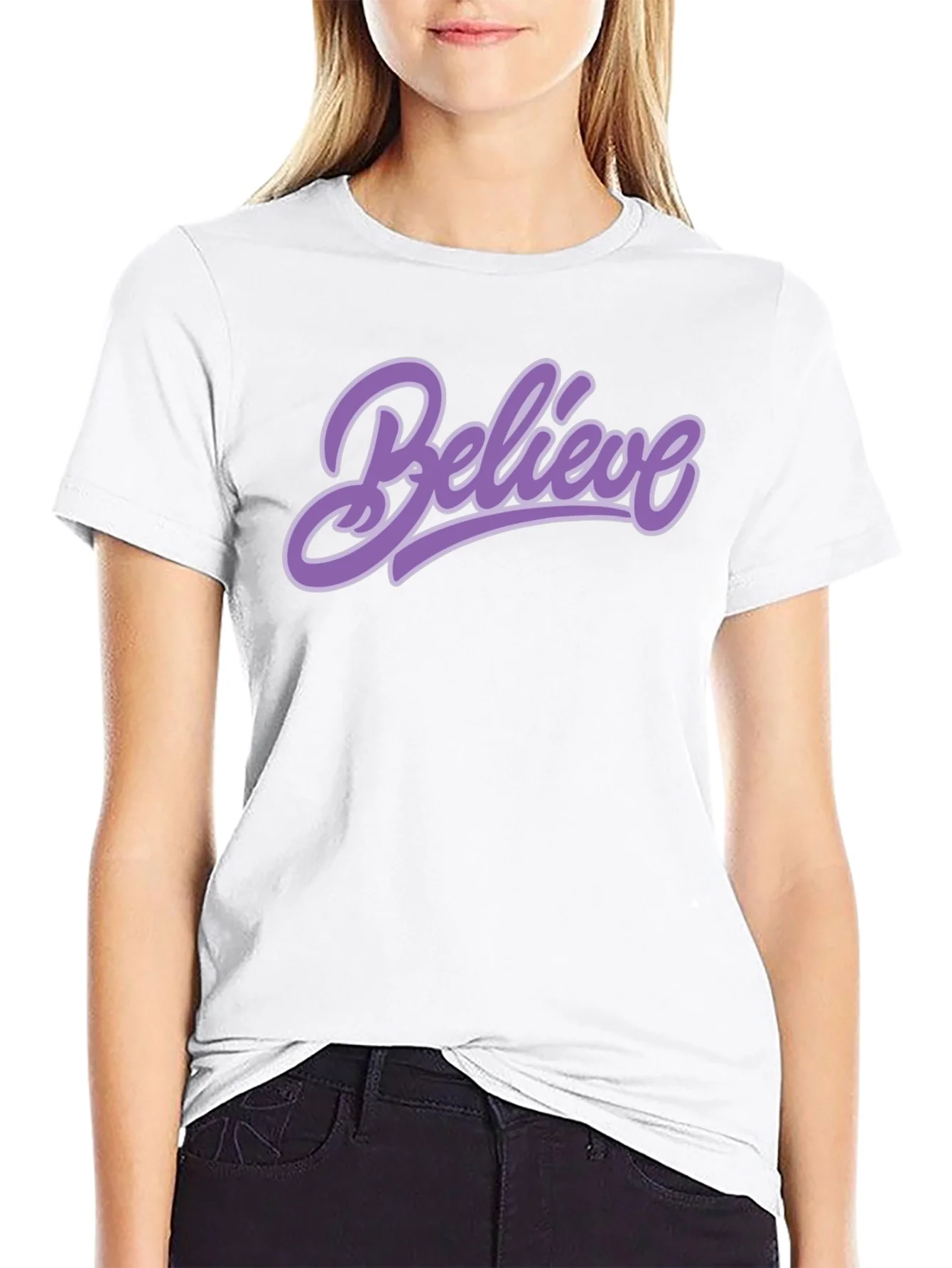 Believe Graphic Tee - Black Cotton T-Shirt
