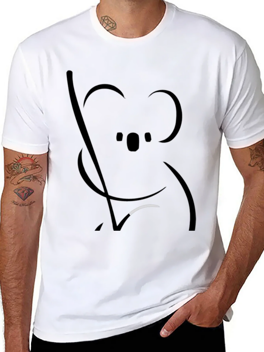 Koala Graphic Black T-Shirt - Unisex