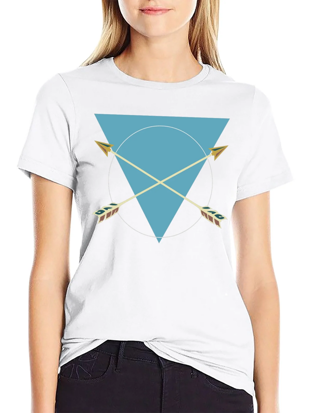 Geometric Arrows Graphic Tee - Black