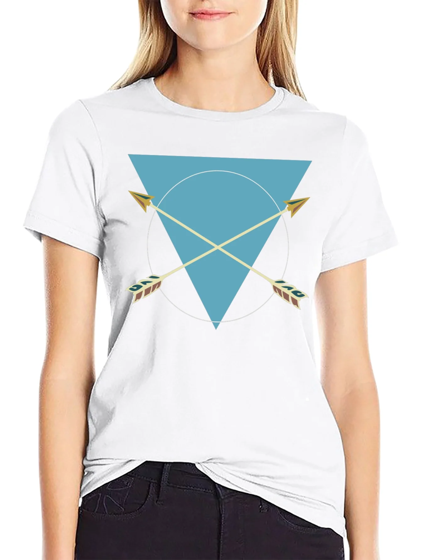 Geometric Arrows Graphic Tee - Black