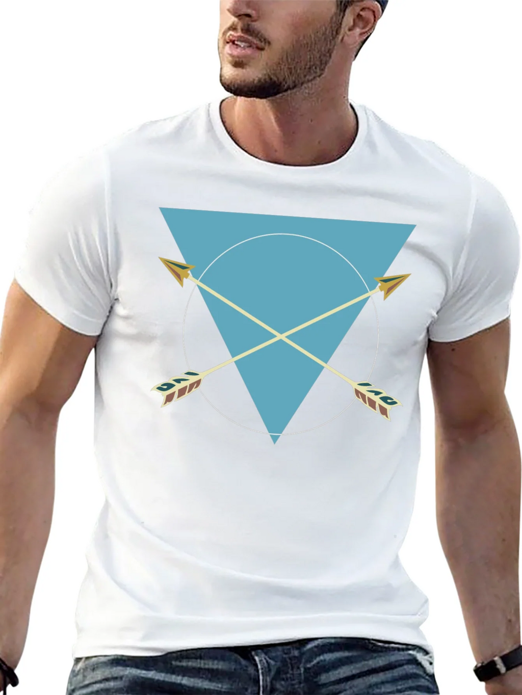 Geometric Arrows Graphic Tee - Black