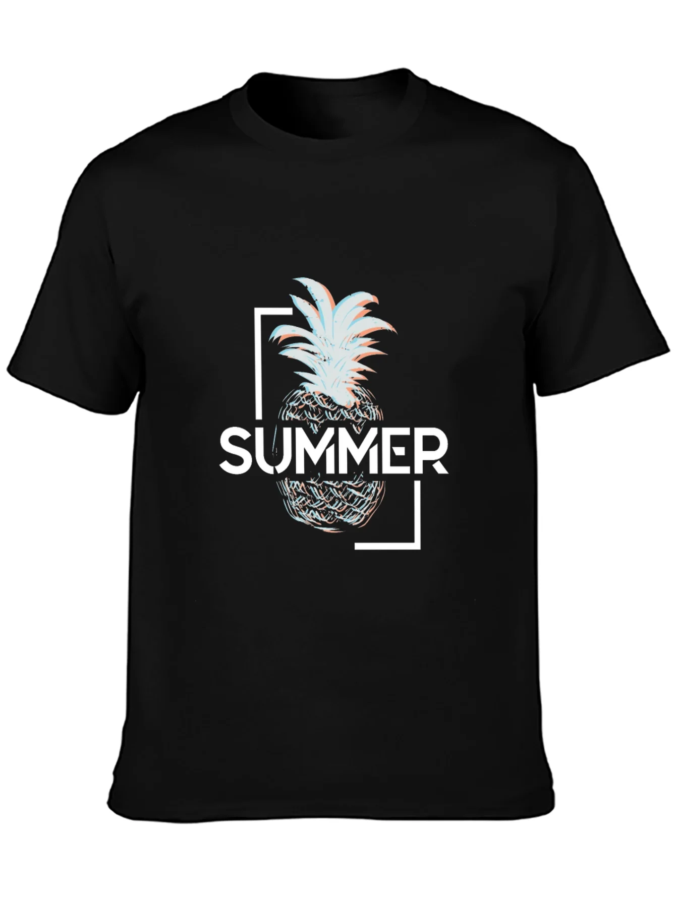 Summer Pineapple Graphic Tee - Black