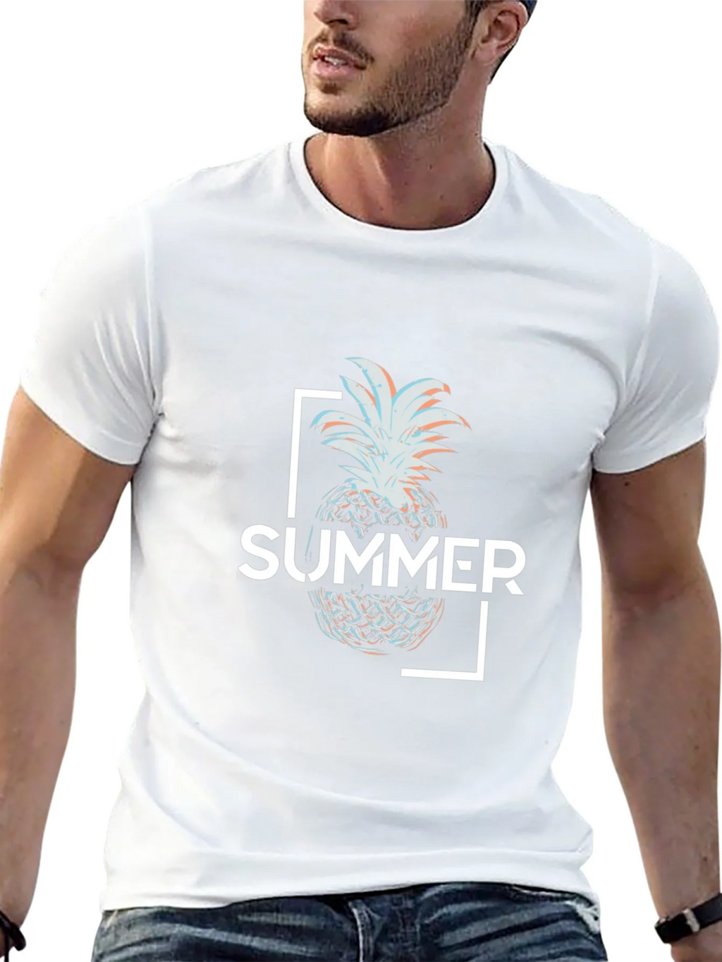 Summer Pineapple Graphic Tee - Black