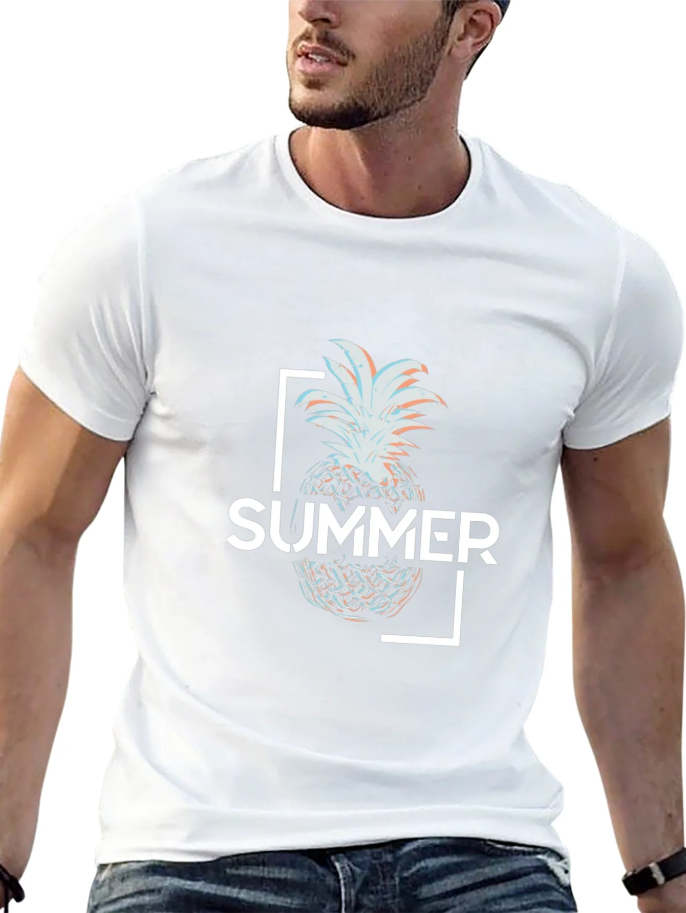 Summer Pineapple Graphic Tee - Black