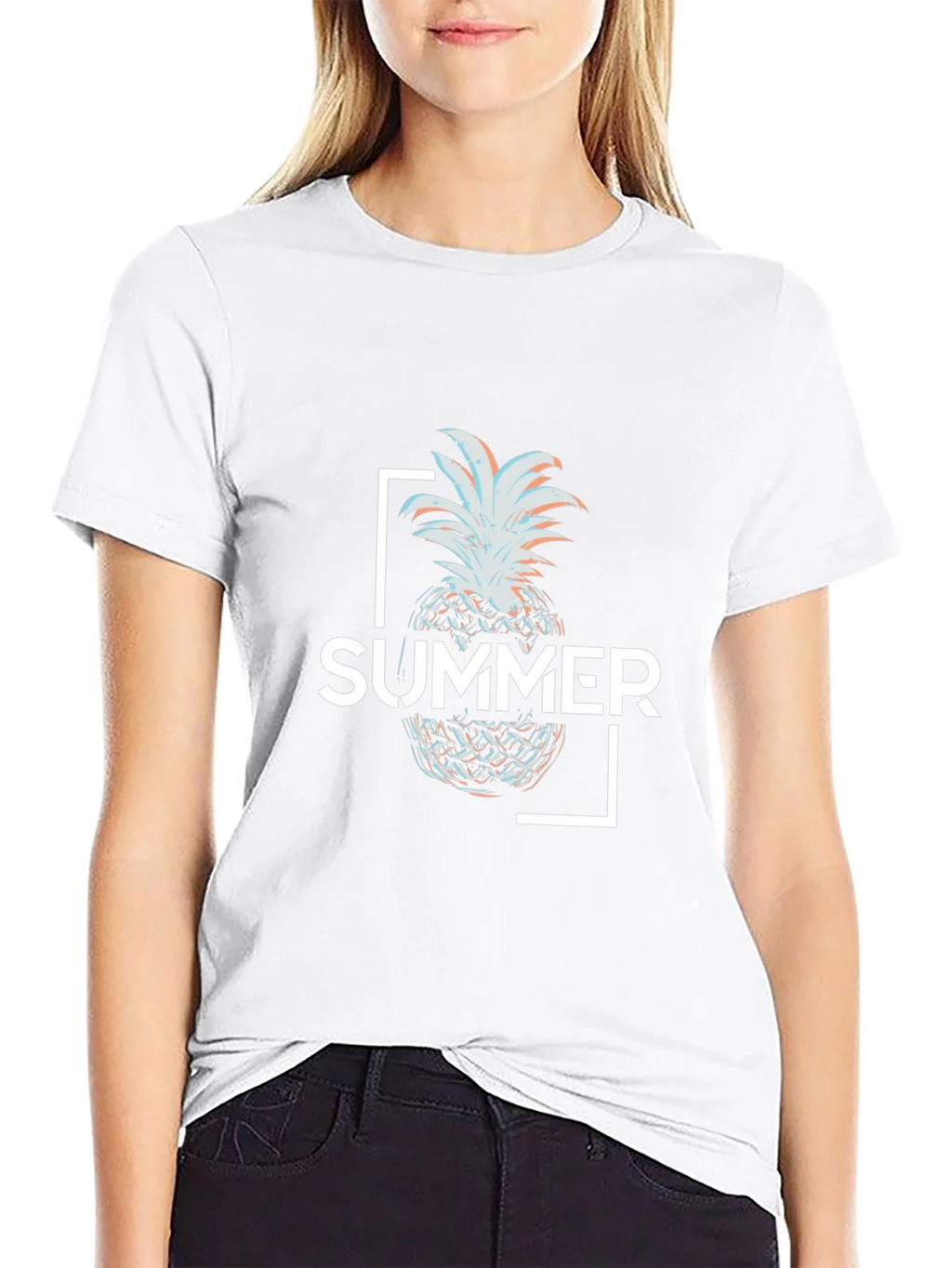 Summer Pineapple Graphic Tee - Black