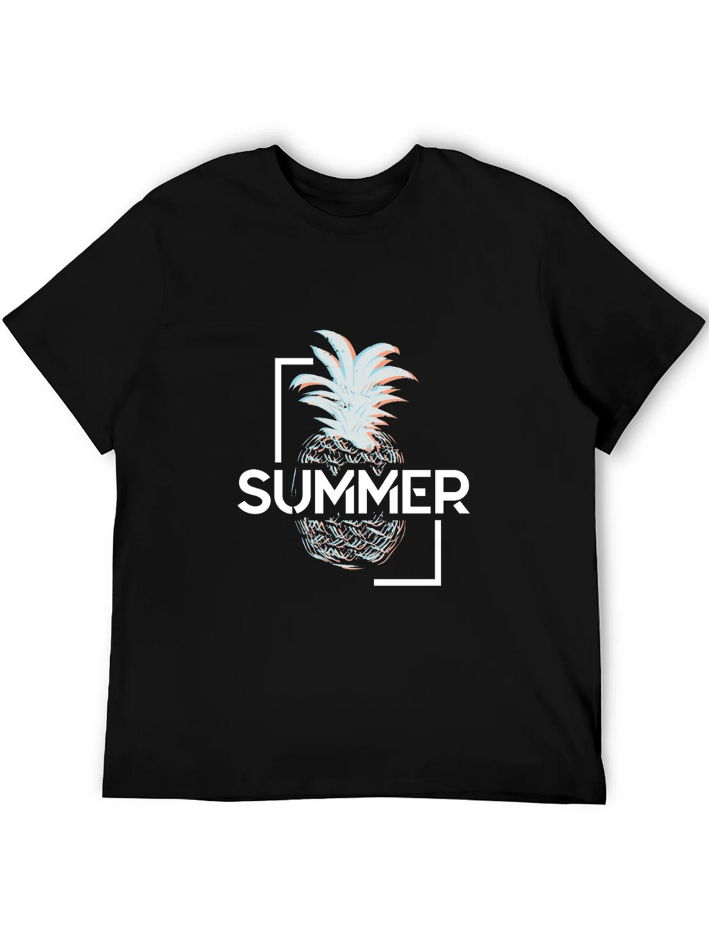 Summer Pineapple Graphic Tee - Black