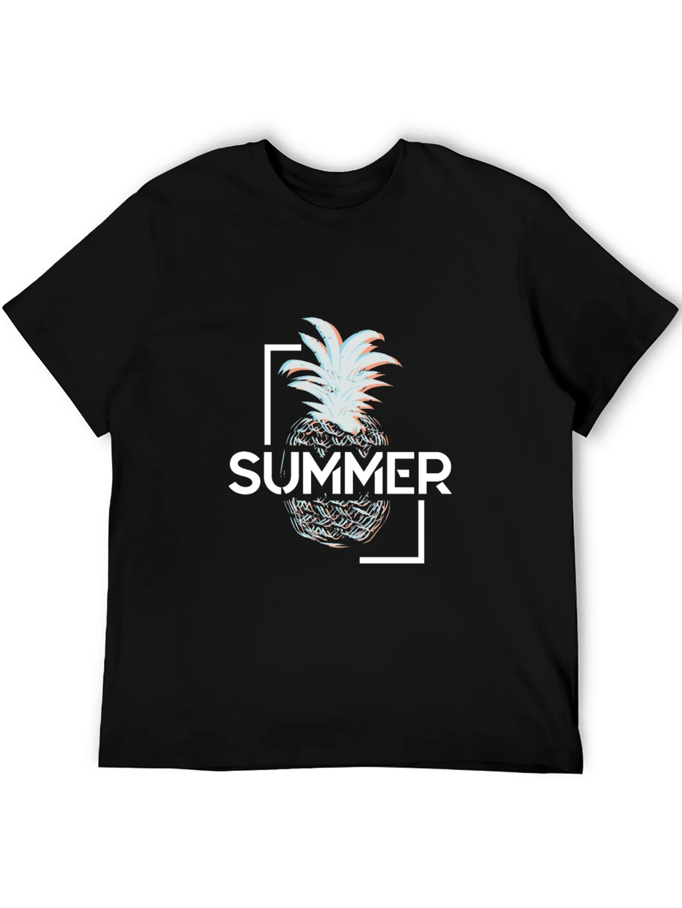 Summer Pineapple Graphic Tee - Black