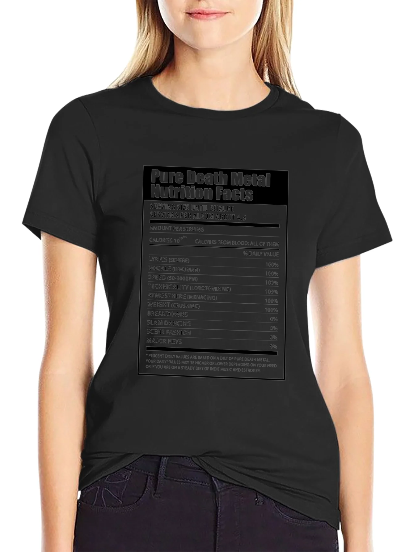 Pure Death Metal Nutrition Facts T-Shirt