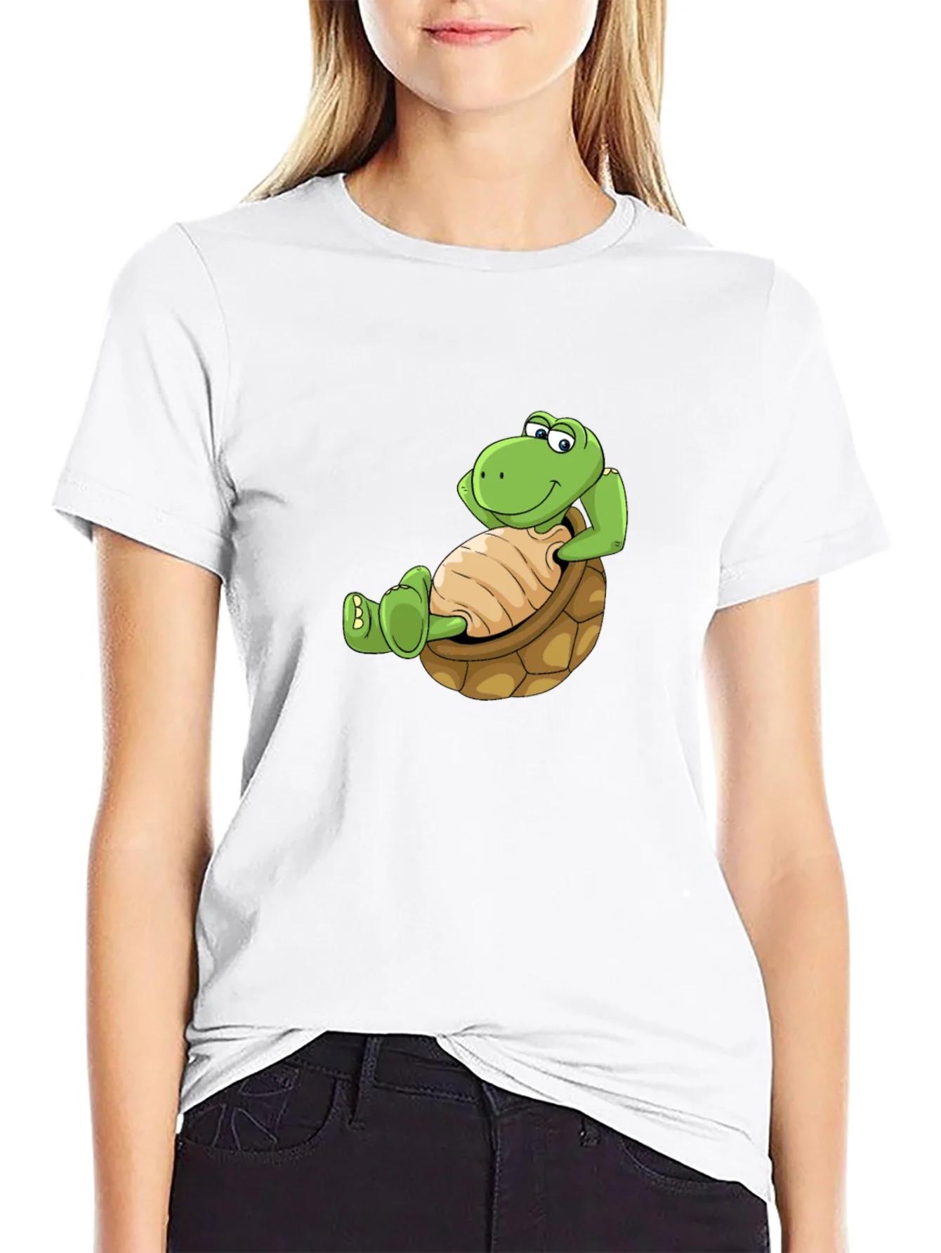 Relaxing Turtle Graphic Tee - Black
