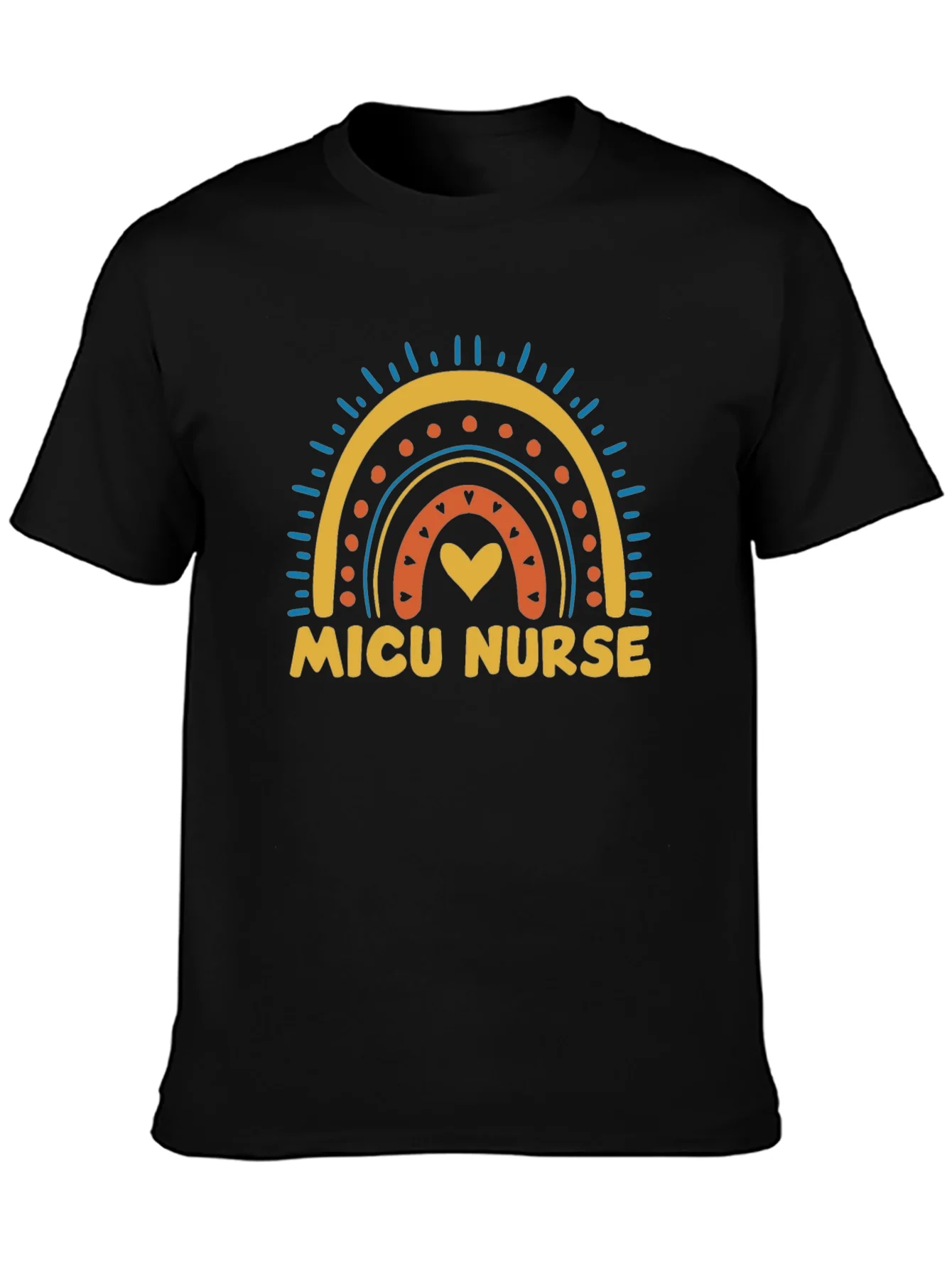 MICU Nurse Rainbow Heart T-Shirt