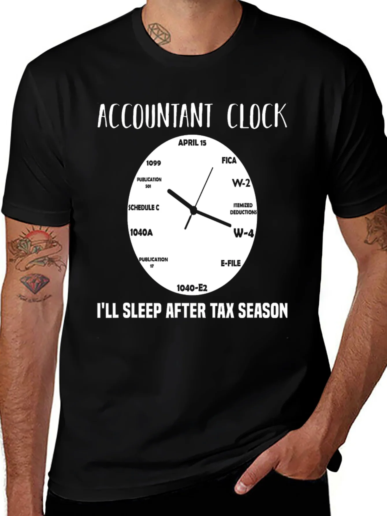 Accountant Clock T-Shirt - Tax Season Humor