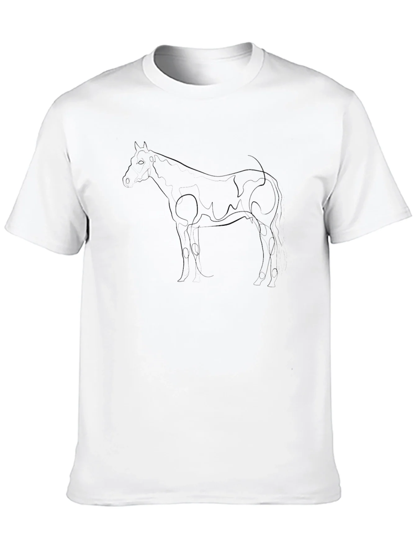 Horse Line Art Black Graphic Tee