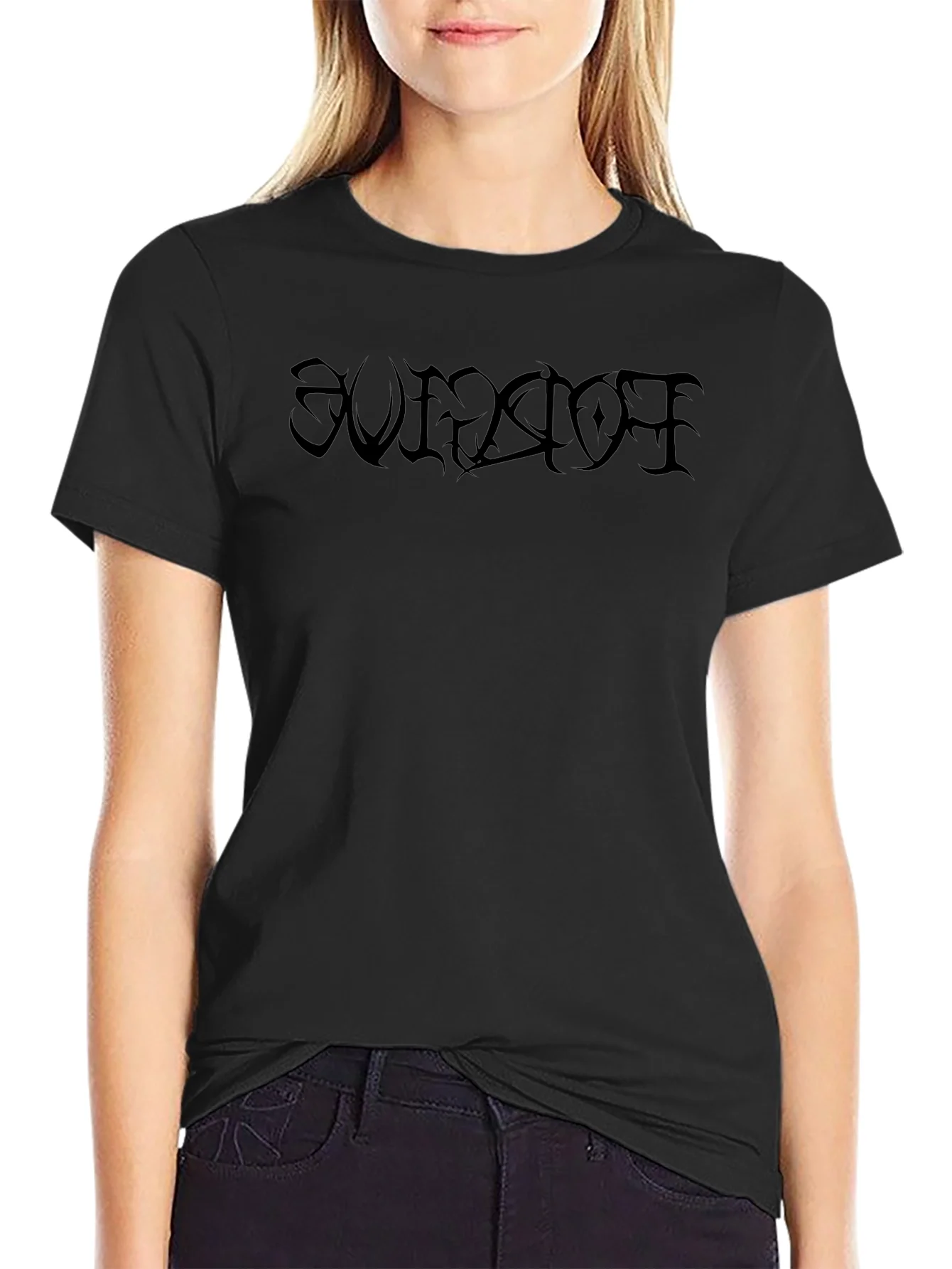 Black Gothic Script T-Shirt