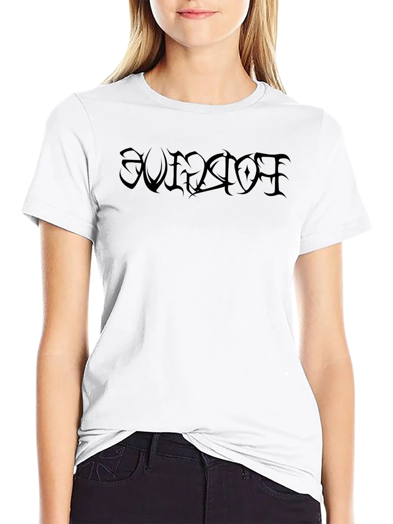 Black Gothic Script T-Shirt