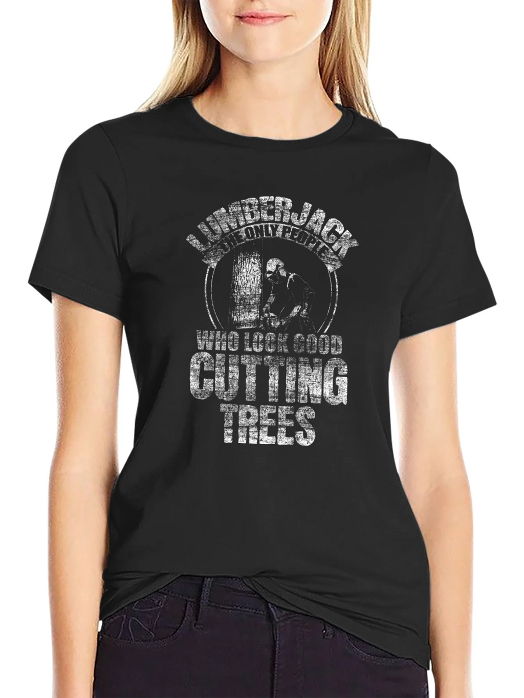 Lumberjack Cutting Trees Graphic T-Shirt