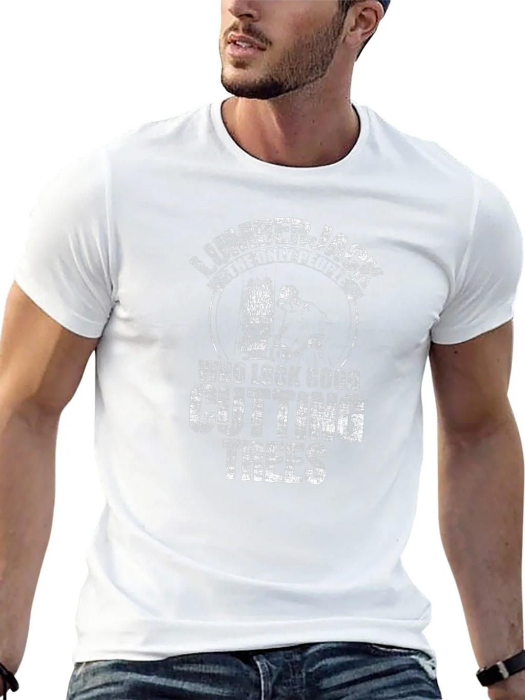 Lumberjack Cutting Trees Graphic T-Shirt