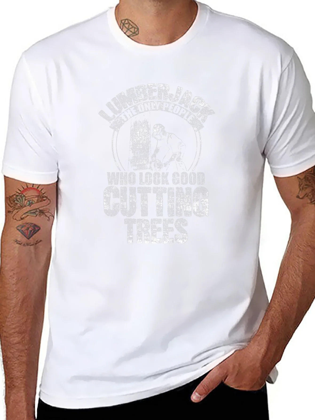 Lumberjack Cutting Trees Graphic T-Shirt
