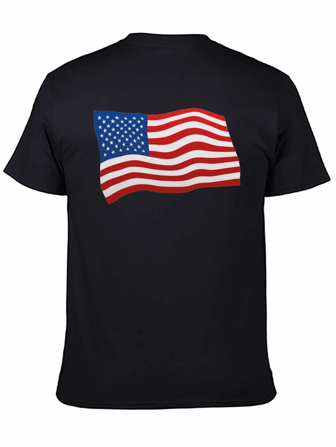 American Flag Graphic Tee - Black Cotton Blend