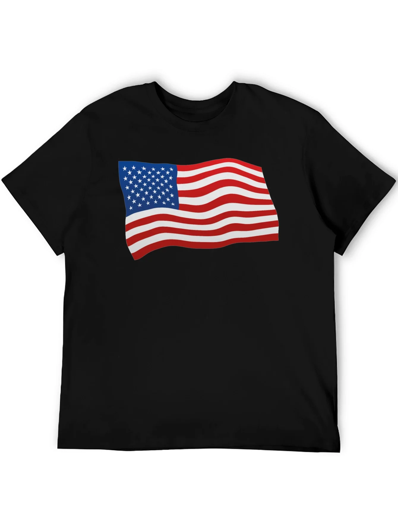 American Flag Graphic Tee - Black Cotton Blend