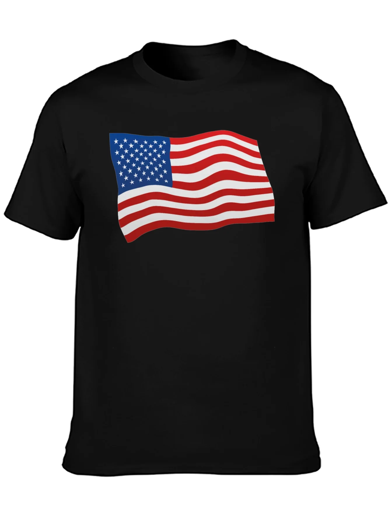 American Flag Graphic Tee - Black Cotton Blend
