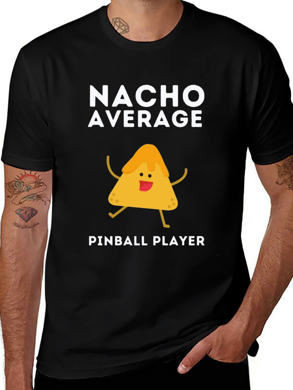 Nacho Average Pinball Player Funny Graphic Tee