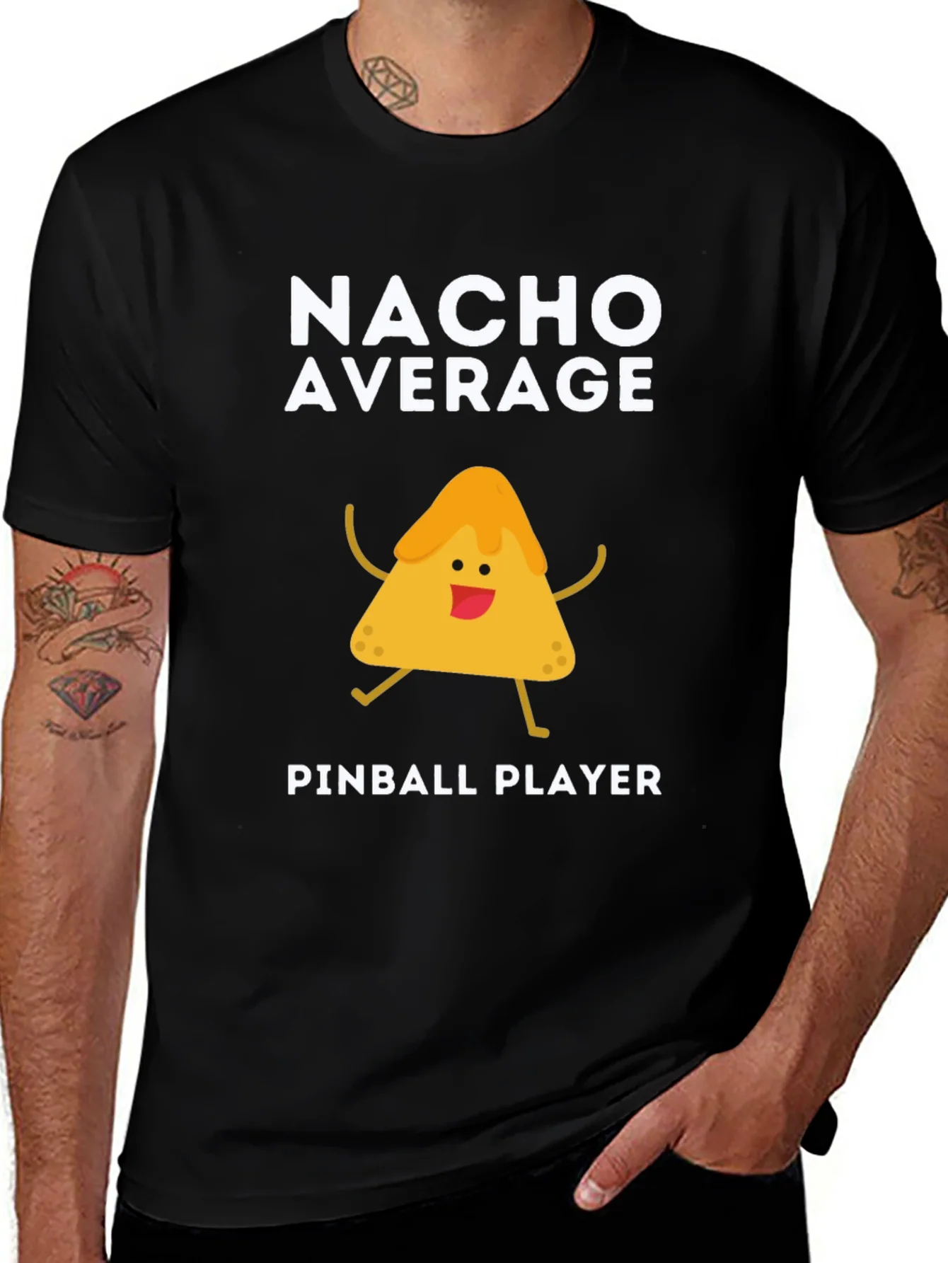 Nacho Average Pinball Player Funny Graphic Tee