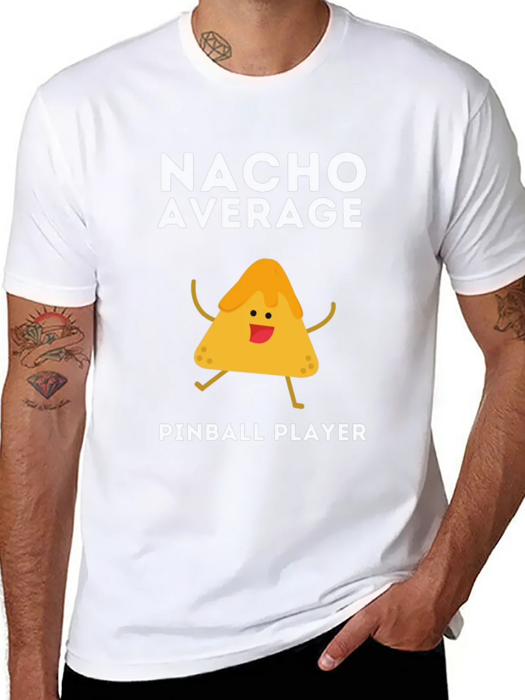 Nacho Average Pinball Player Funny Graphic Tee