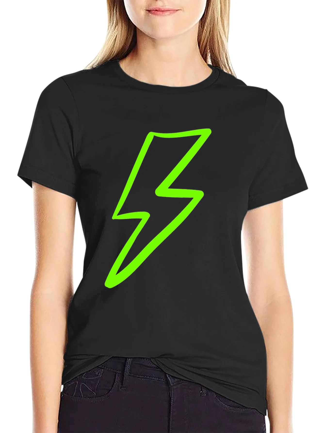 Lightning Bolt Graphic Tee - Black