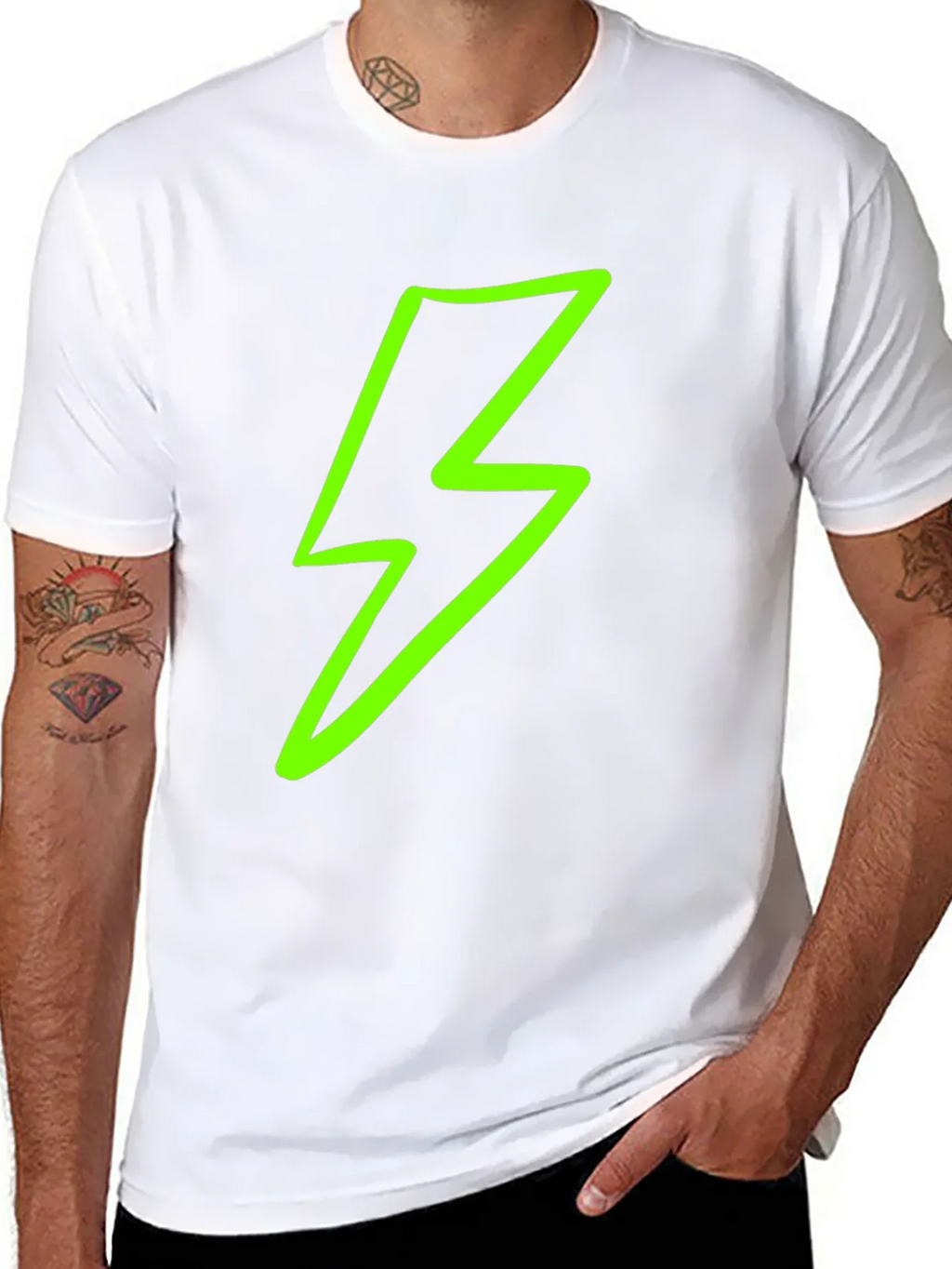 Lightning Bolt Graphic Tee - Black