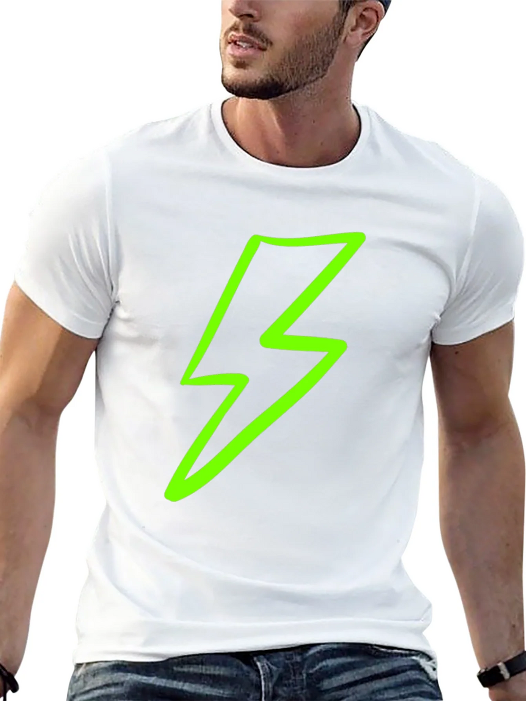 Lightning Bolt Graphic Tee - Black