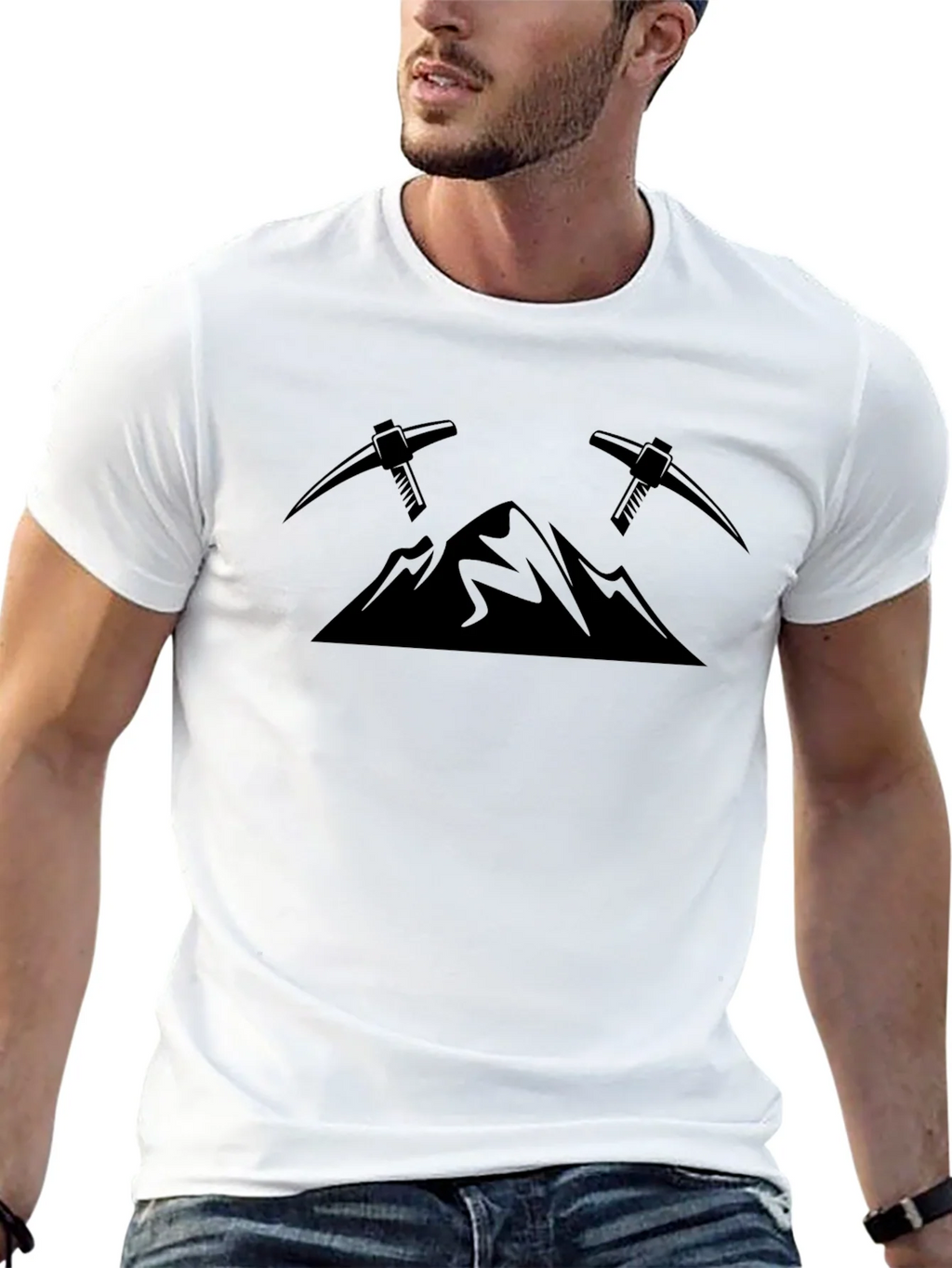 Mountain & Pickaxe Graphic Tee - Black