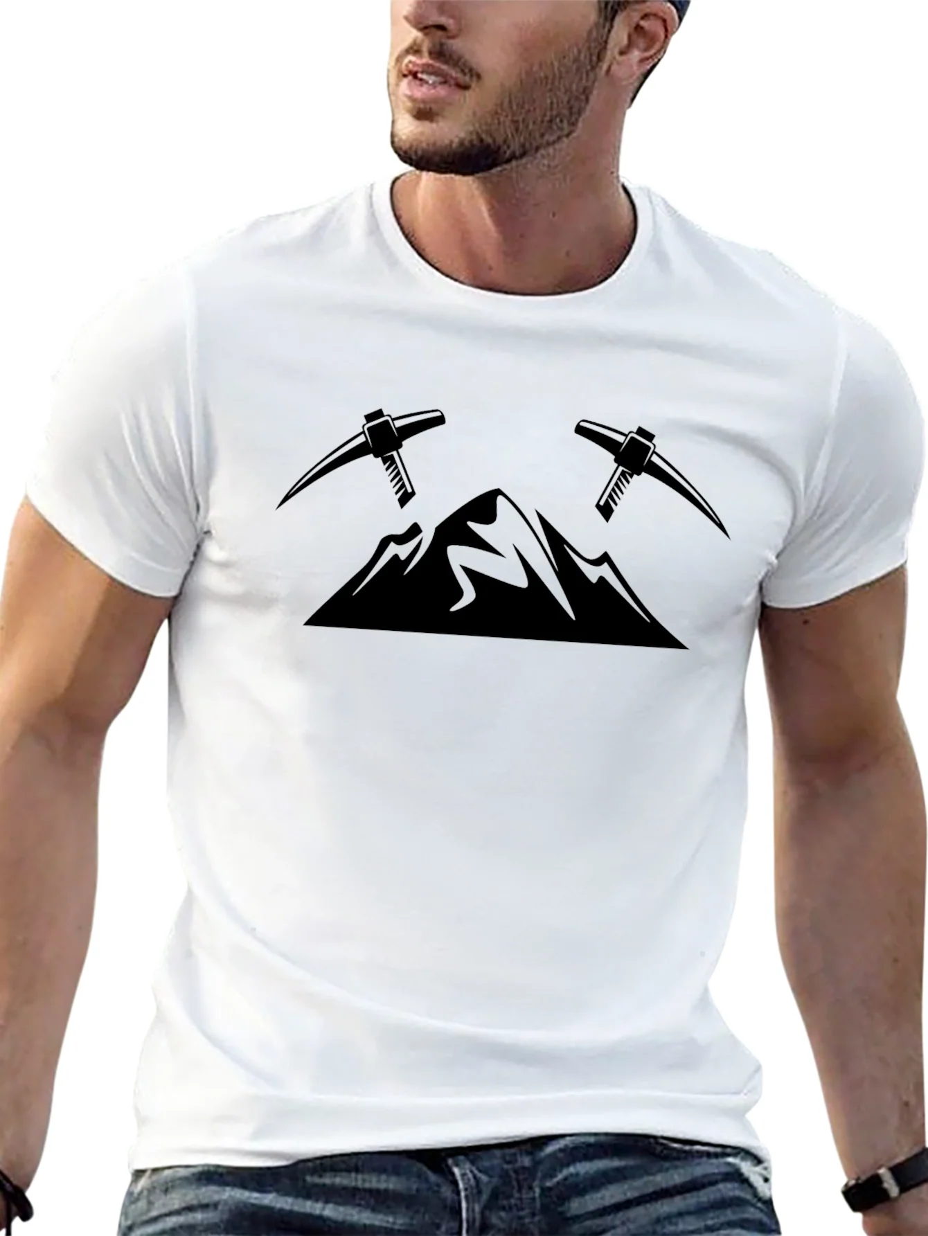 Mountain & Pickaxe Graphic Tee - Black