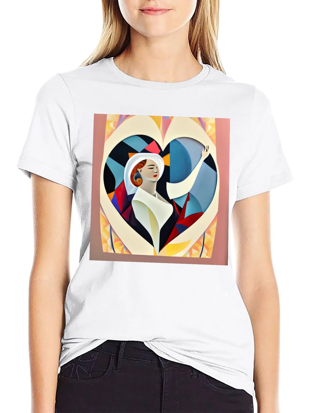 Abstract Art Woman Heart Graphic Tee
