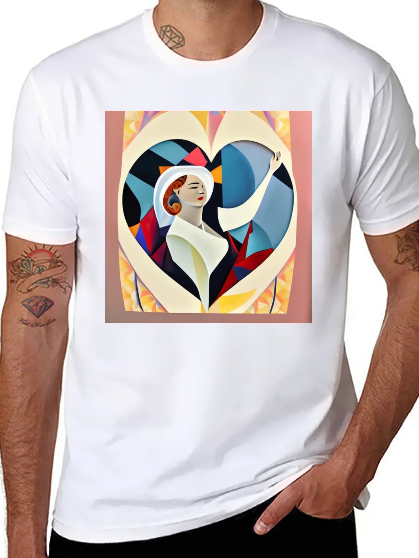 Abstract Art Woman Heart Graphic Tee