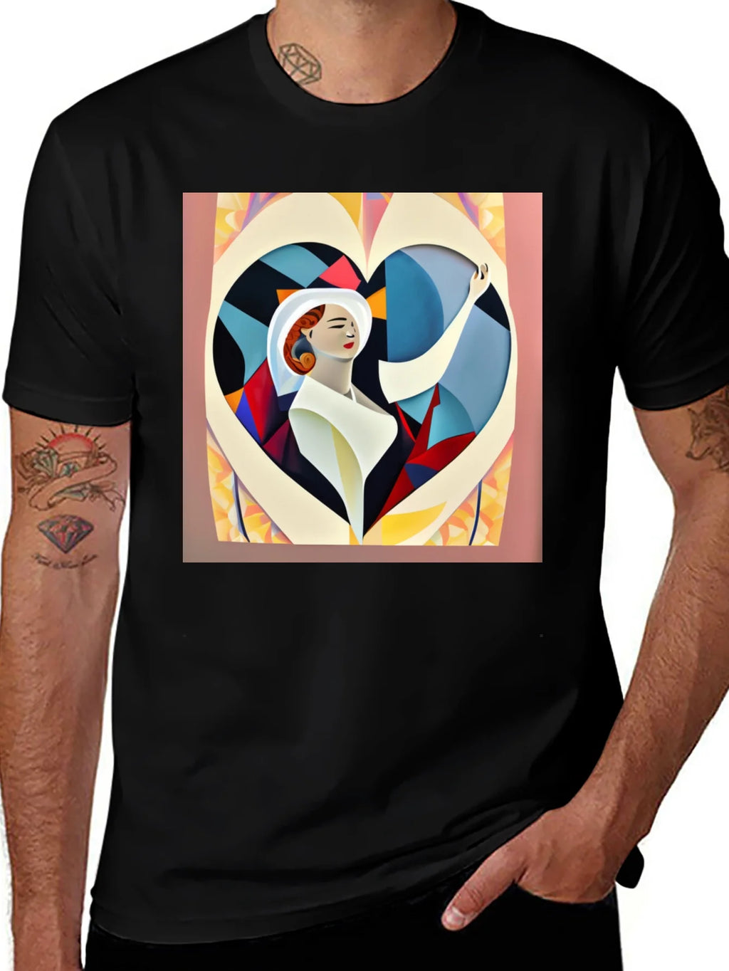 Abstract Art Woman Heart Graphic Tee