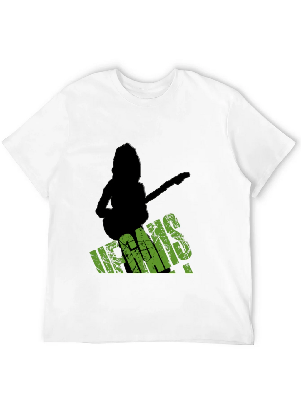 Vegans Guitar T-Shirt - Black Crew Neck Tee