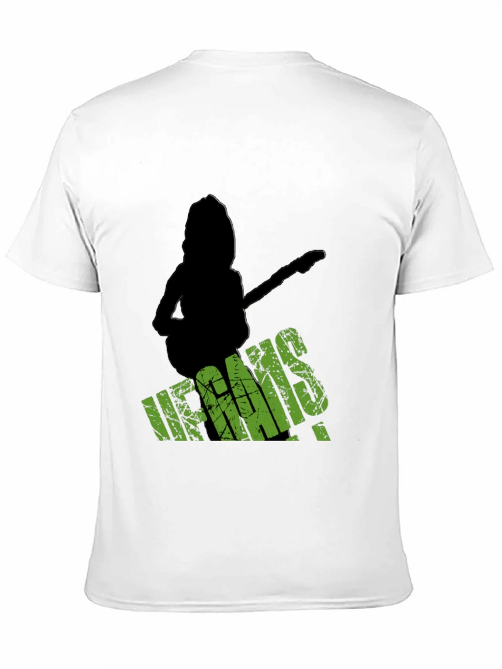 Vegans Guitar T-Shirt - Black Crew Neck Tee