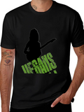 Vegans Guitar T-Shirt - Black Crew Neck Tee