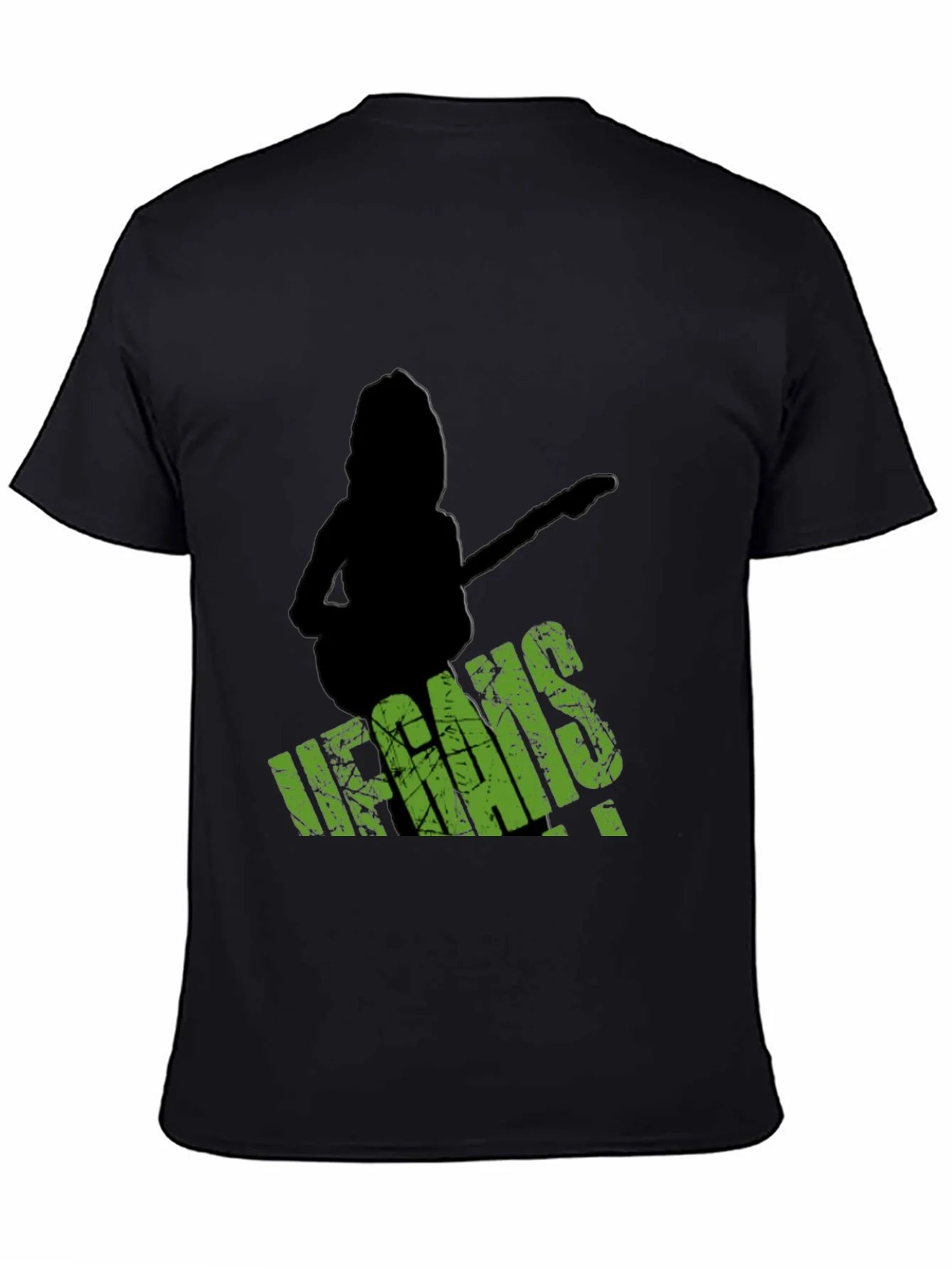 Vegans Guitar T-Shirt - Black Crew Neck Tee