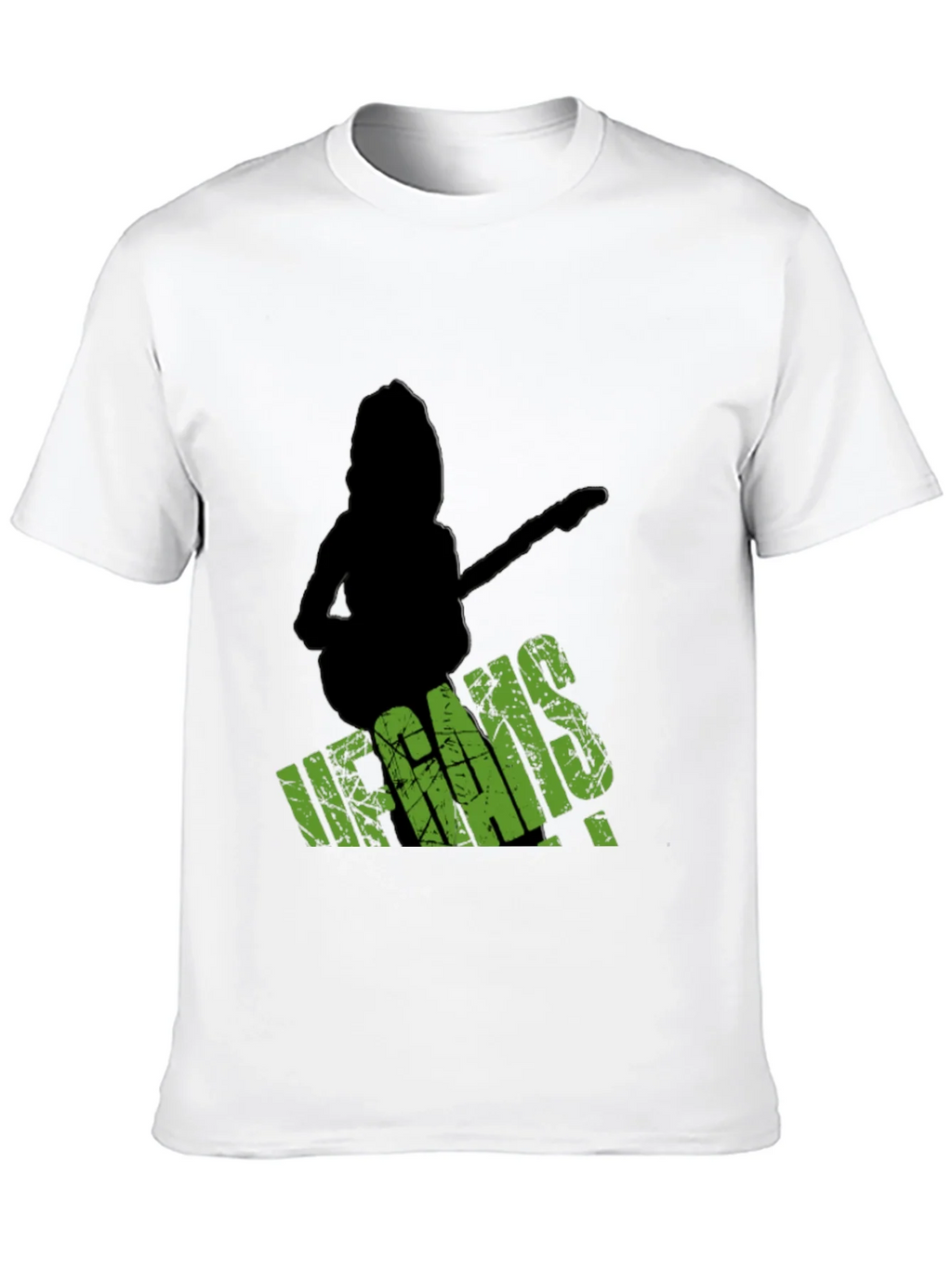 Vegans Guitar T-Shirt - Black Crew Neck Tee