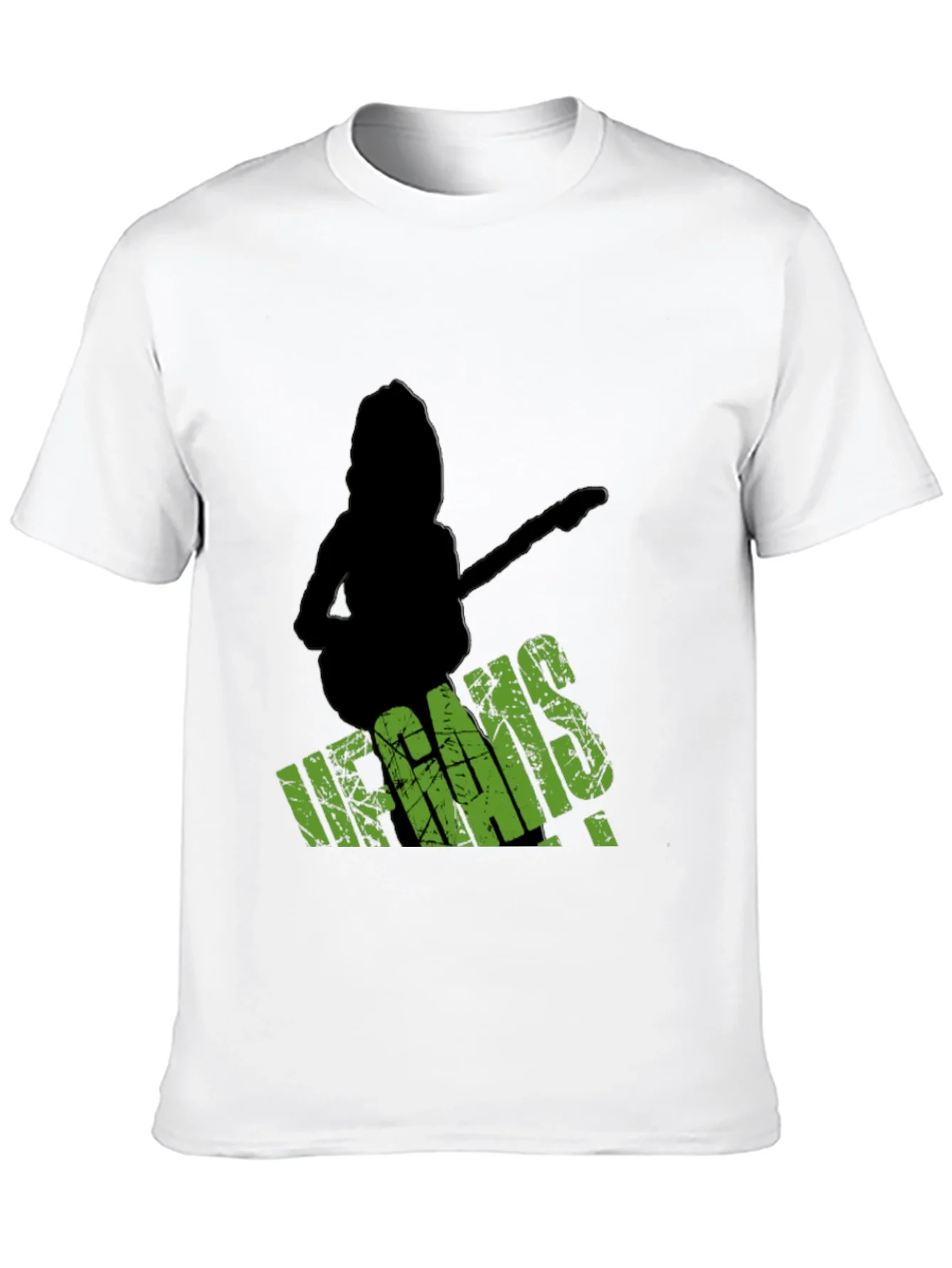 Vegans Guitar T-Shirt - Black Crew Neck Tee