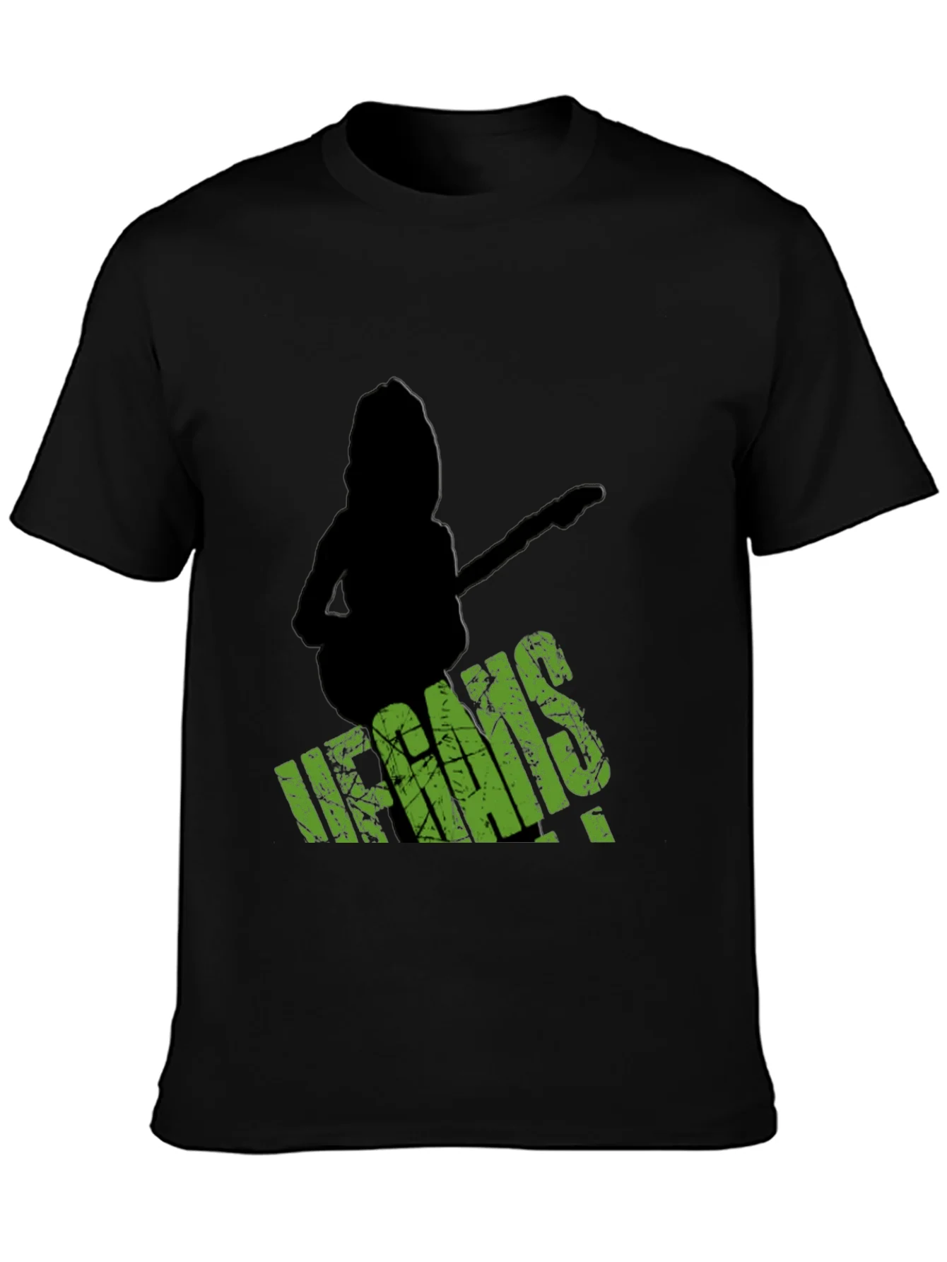 Vegans Guitar T-Shirt - Black Crew Neck Tee