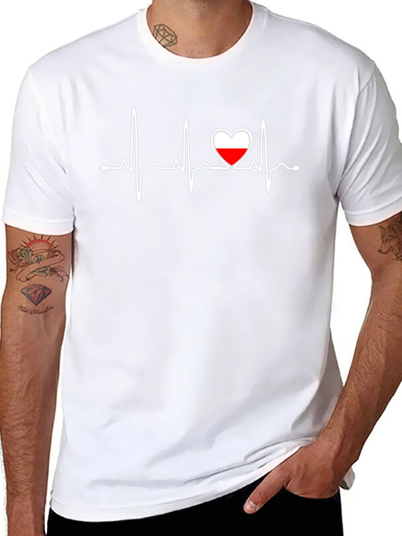 Heartbeat Poland Flag Graphic T-Shirt