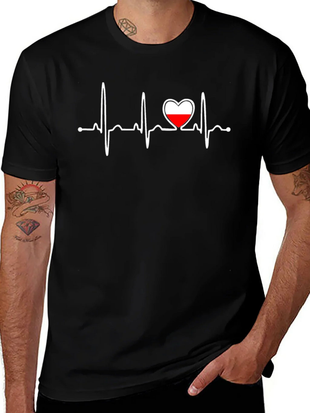 Heartbeat Poland Flag Graphic T-Shirt