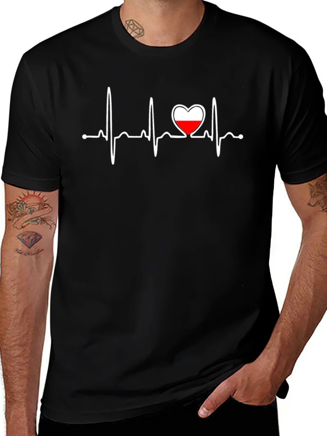 Heartbeat Poland Flag Graphic T-Shirt