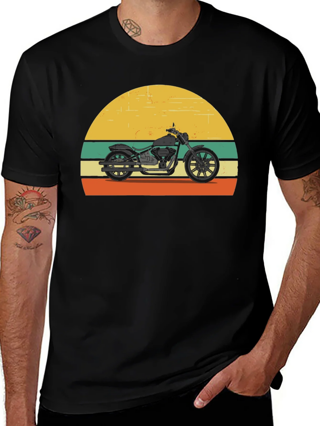 Retro Motorcycle T-Shirt - Classic Biker Style