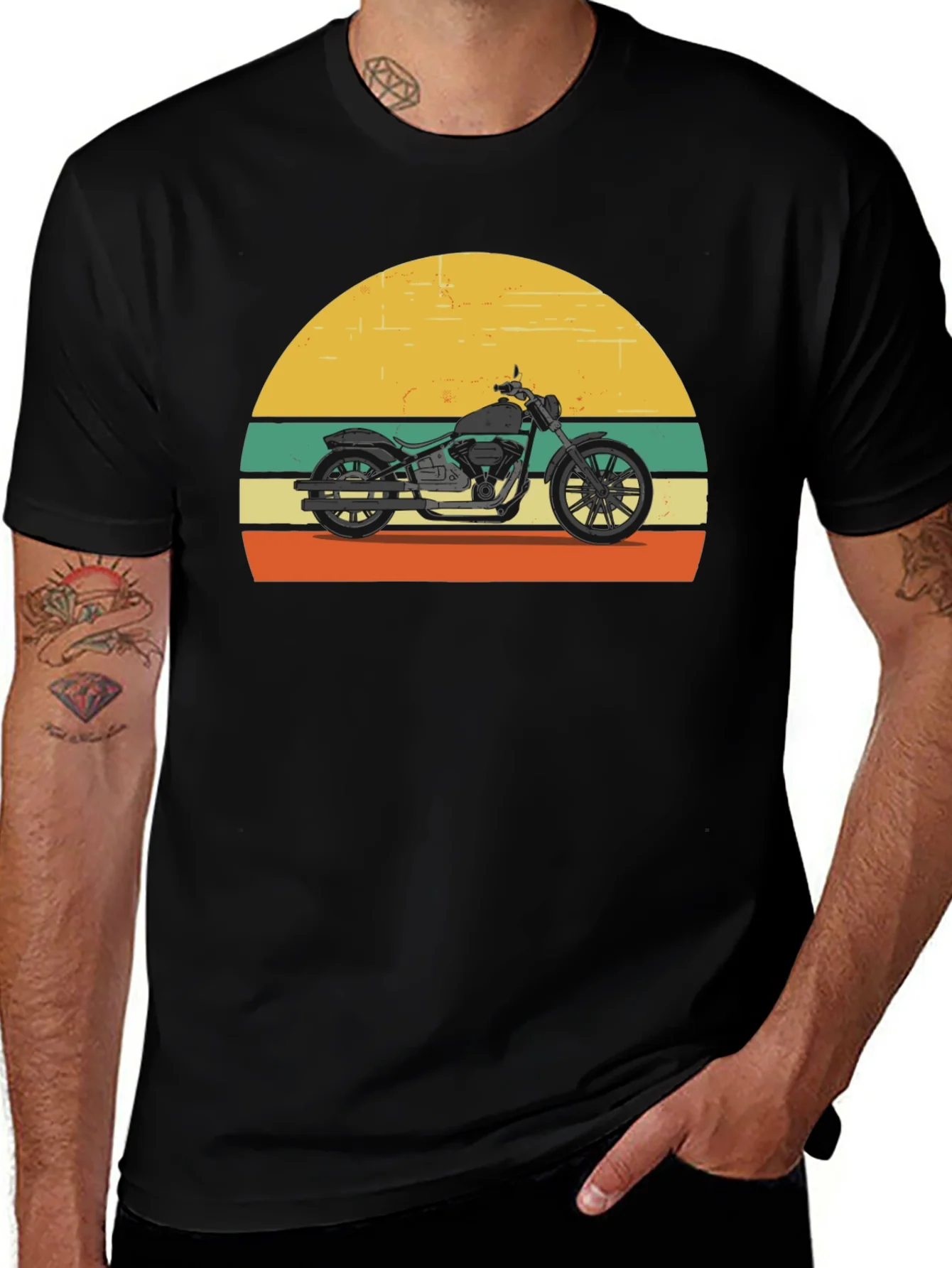 Retro Motorcycle T-Shirt - Classic Biker Style