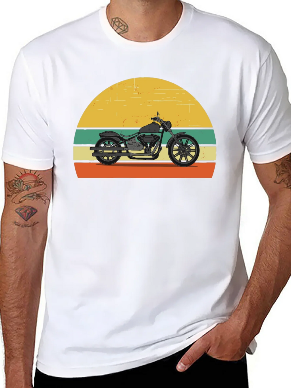 Retro Motorcycle T-Shirt - Classic Biker Style
