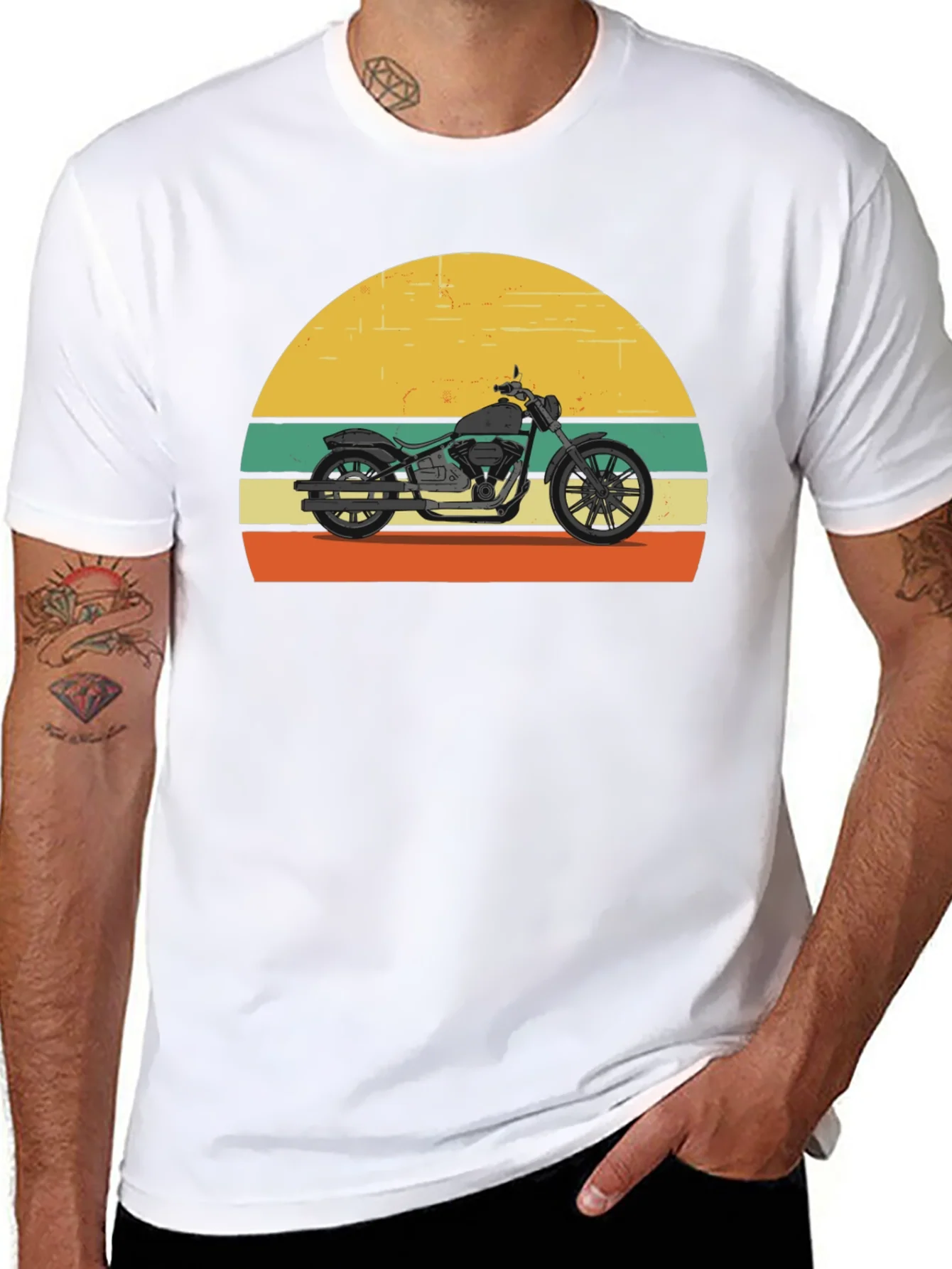 Retro Motorcycle T-Shirt - Classic Biker Style