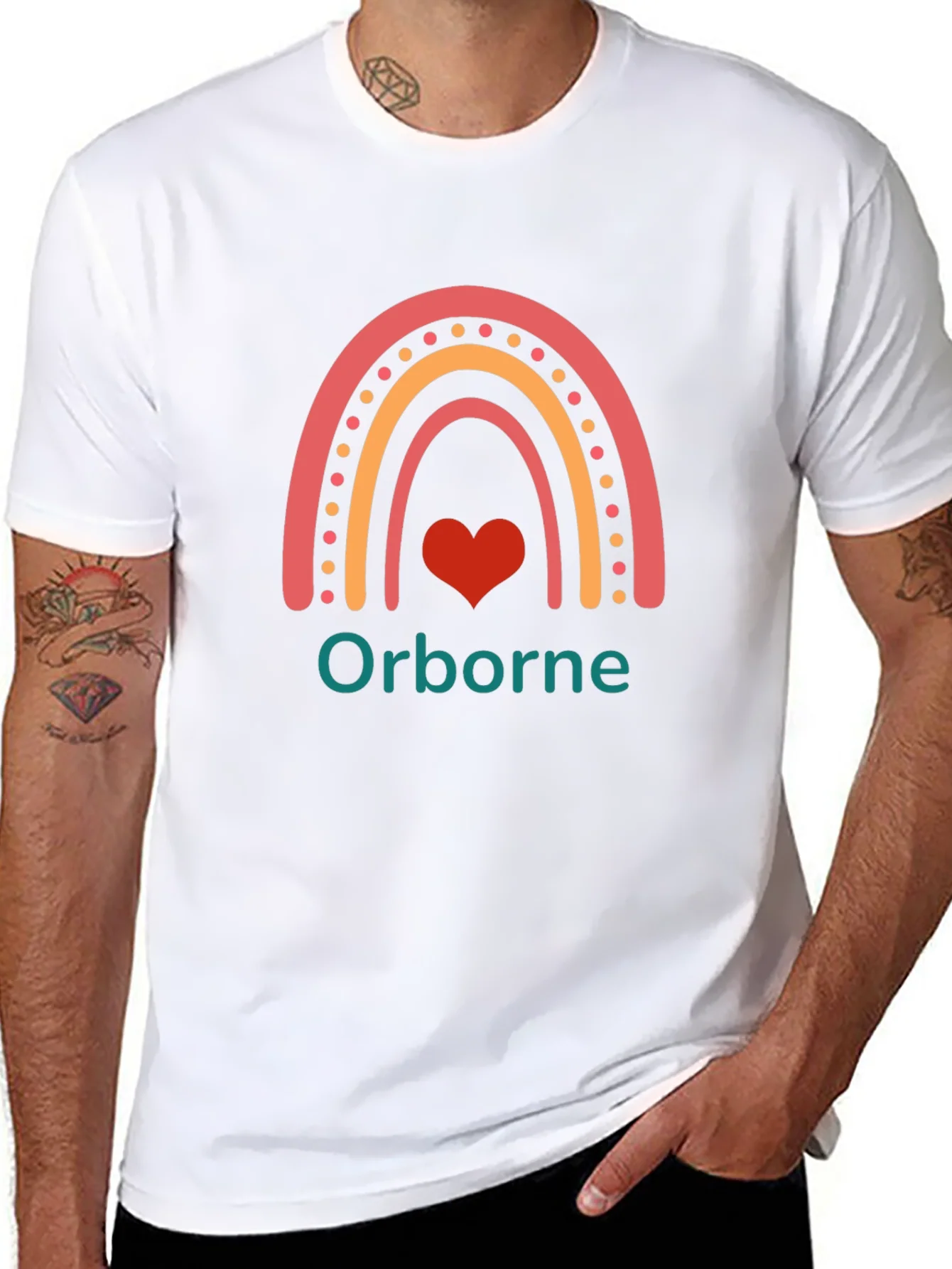 Orborne Rainbow Heart T-Shirt - Black